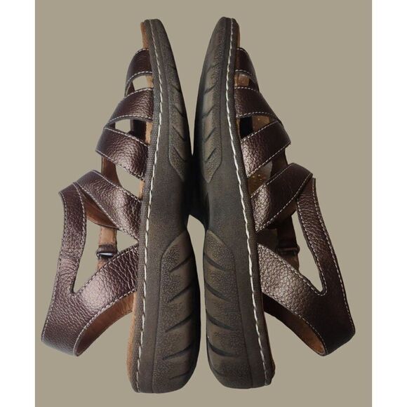 Easy Spirit Brown Pearlie Leather Sandals with Adjustable Strap Women's Size 8 - Picture 6 of 11
